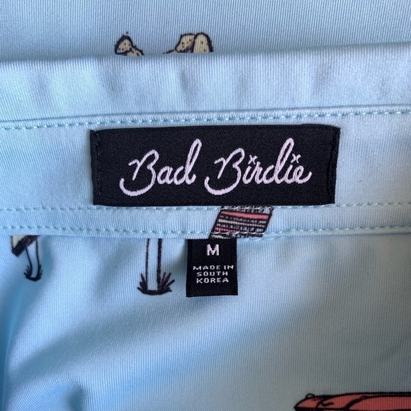 Polo Shirt Men’s Bad Birdie The Drive In Print T-shirt Blue Short Sleeve Tee - Picture 9 of 10